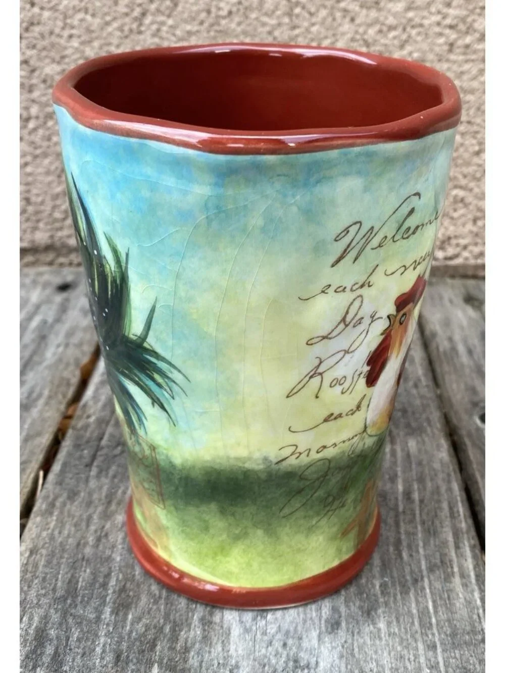 Certified International Susan Winget LE Rooster Latte Mug- Country SFR3
